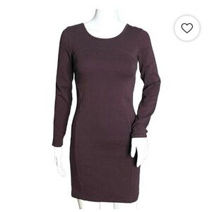 ATHLETA DRESS STRETCH LONG SLEEVE PURPLE ZIP BACK